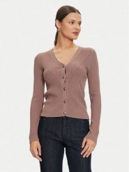 Guess Kardigan Kailey W4GR41 Z2U00 Beżowy Regular Fit. Brązowe kardigany Guess, xl, z aplikacjami, z syntetyku. Za 209.99 zł.