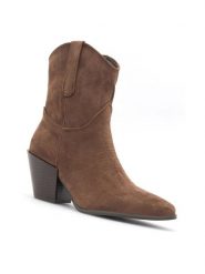 Jenny Fairy Kowbojki SISSEL WYL2410-6 Brązowy. Brązowe botki Jenny Fairy, bez wzorów, z materiału, bez obcasa, na słupku, bez zapięcia. Za 95.99 zł.