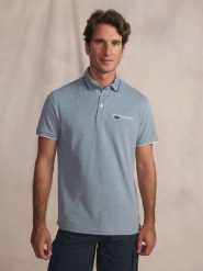 Polo TBS Carlo. Niebieskie koszulki polo Tbs, na lato, l, bez wzorów, z bawełny, bez kołnierzyka, bez ramiączek. Za 276.75 zł.