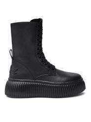 KARL LAGERFELD Botki KL42364 Czarny. Czarne botki KARL LAGERFELD, bez wzorów, ze skóry, bez obcasa, na płaskiej podeszwie, bez zapięcia. Za 1,199.00 zł.