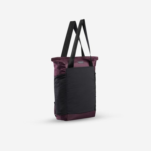 Torba podróżna Forclaz Travel Cabas 15 litrów 2w1. Czarne torby na ramię FORCLAZ, bez wzorów, z materiału, na ramię, duże, bez dodatków. Za 79.99 zł.