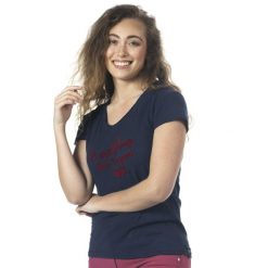 Koszulka damska Flags&Cup Rafaela. Niebieskie koszulki sportowe FLAGS&CUP, bez wzorów, bez ramiączek. Za 197.50 zł.