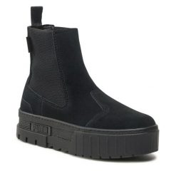 Sztyblety Puma. Czarne botki Puma, bez wzorów, bez obcasa, na płaskiej podeszwie, bez zapięcia. Za 599.99 zł.