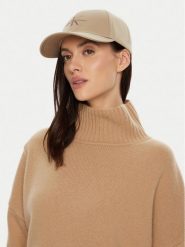 Calvin Klein Czapka z daszkiem Mono Logo Embro K60K612317 Beżowy. Brązowe czapki Calvin Klein, bez wzorów, z bawełny. Za 109.99 zł.