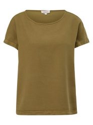S.OLIVER RED LABEL Koszulka w kolorze khaki rozmiar: 42. Brązowe bluzki s.Oliver RED LABEL, s, bez wzorów, z bawełny, bez kołnierzyka, bez ramiączek. Za 48.28 zł.