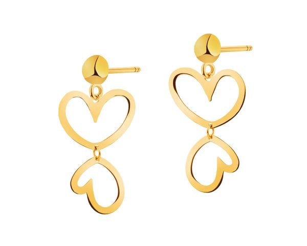 Złote kolczyki - serca. Żółte kolczyki Apart, złote. Za 699.00 zł.