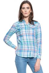 DAMSKA KOSZULA WRANGLER WESTERN CHECK SHIRT CASHMERE BLUE W5N1OBX2B 112130258. Niebieskie koszule Wrangler, s, bez wzorów, bez kołnierzyka, bez ramiączek. Za 129.99 zł.