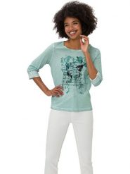 Heine Koszulka w kolorze miętowym rozmiar: 46. Zielone bluzki Heine, bez wzorów, bez kołnierzyka, bez ramiączek. Za 95.92 zł.