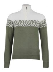 Peak Mountain Sweter "Akar" w kolorze zielono-białym rozmiar: S. Białe swetry Peak Mountain, s, bez wzorów, bez ramiączek. Za 217.99 zł.