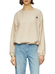 S.Oliver Bluzka w kolorze beżowym rozmiar: 36. Brązowe bluzki S.Oliver, s, bez wzorów, z bawełny, bez kołnierzyka, bez ramiączek. Za 108.99 zł.