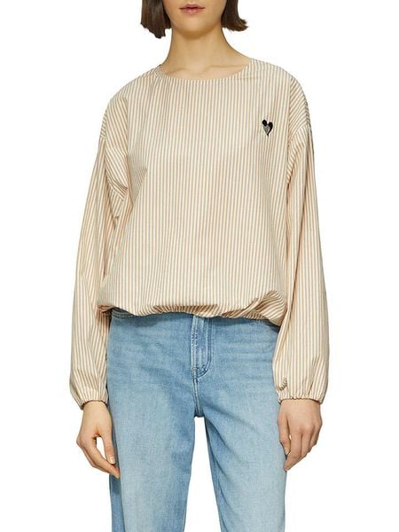 S.Oliver Bluzka w kolorze beżowym rozmiar: 36. Brązowe bluzki S.Oliver, s, bez wzorów, z bawełny, bez kołnierzyka, bez ramiączek. Za 74.11 zł.