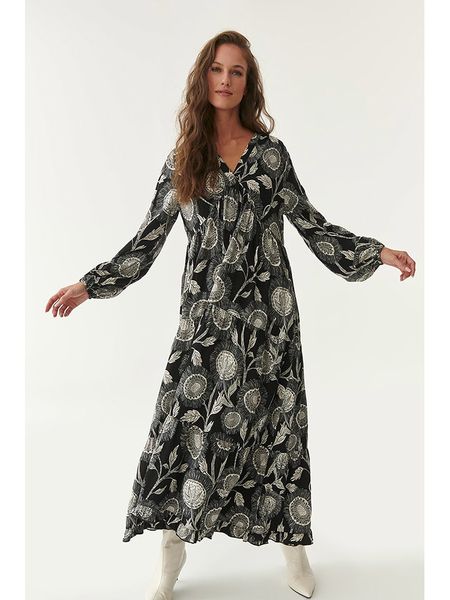 TATUUM Sukienka w kolorze czarno-białym rozmiar: 38. Białe sukienki Tatuum, na imprezę, s, bez wzorów, z wiskozy, klasyczne, bez kołnierzyka, bez ramiączek, maxi. Za 152.98 zł.