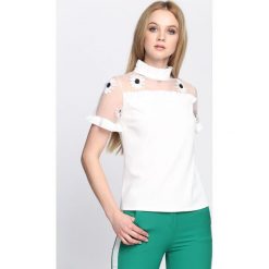 Biała Bluzka Upsa-Daisy. Białe bluzki Born2be, s, bez wzorów, bez kołnierzyka, bez ramiączek. Za 29.99 zł.