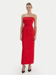 Bardot Sukienka wieczorowa Lucille 60179DB Czerwony Slim Fit. Czerwone sukienki Bardot, bez wzorów, z syntetyku, wizytowe, bez kołnierzyka, bez ramiączek. Za 639.99 zł.