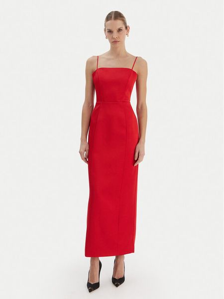 Bardot Sukienka wieczorowa Lucille 60179DB Czerwony Slim Fit. Czerwone sukienki Bardot, bez wzorów, z syntetyku, wizytowe, bez kołnierzyka, bez ramiączek. Za 549.99 zł.