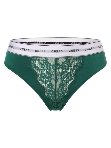 GUESS Stringi Kobiety zielony, M. Zielone stringi Guess, z aplikacjami. Za 89.95 zł.