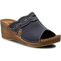 Klapki INBLU OS06AQ28. Niebieskie klapki Inblu, bez wzorów, ze skóry ekologicznej, bez obcasa. Za 79.99 zł.
