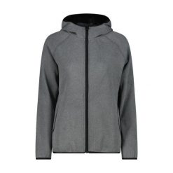 Bluza z kapturem z melanżowej dzianiny damska CMP Knit Tech. Szare bluzy sportowe CMP, m, bez wzorów, z dzianiny, z kapturem. Za 303.00 zł.