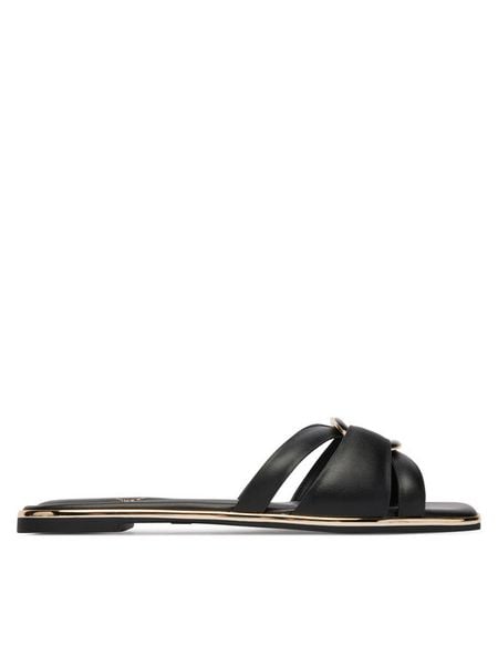 Aldo Klapki Yesenia 13623189 Czarny. Czarne klapki Aldo, bez wzorów, ze skóry, bez obcasa. Za 180.99 zł.