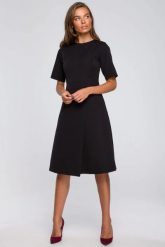 Sukienka elegancka trapezowa z asymetrycznym dołem czarna. Czarne sukienki Stylove, do pracy, s, bez wzorów, z elastanu, biznesowe, z asymetrycznym kołnierzem, bez ramiączek, mini, asymetryczne. Za 289.00 zł.