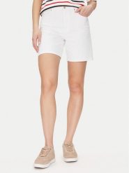 Tommy Hilfiger Szorty jeansowe Dnm Straight Short Rw White WW0WW45924 Biały Regular Fit. Białe szorty TOMMY HILFIGER, bez wzorów, z bawełny. Za 219.99 zł.