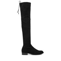 Muszkieterki Stuart Weitzman. Czarne kozaki Stuart Weitzman, bez obcasa, na płaskiej podeszwie, bez zapięcia. Za 4,379.00 zł.