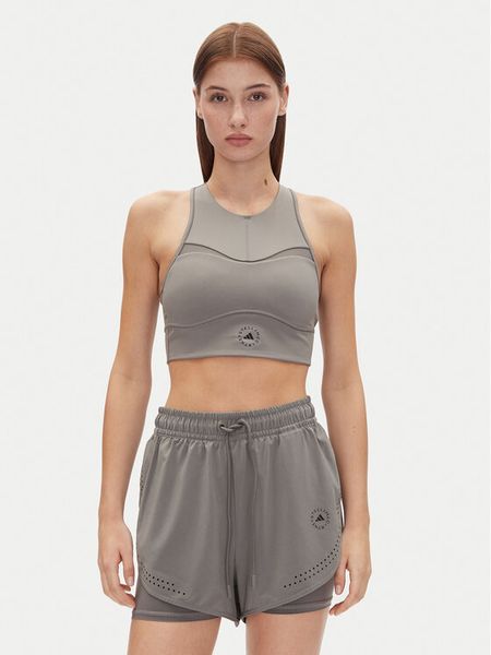 Adidas by Stella McCartney Top Training JJ0120 Szary Slim Fit. Szare topy adidas by Stella McCartney, s, bez wzorów, z syntetyku, bez kołnierzyka, bez ramiączek. Za 239.99 zł.
