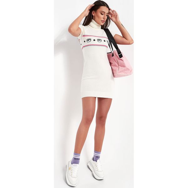 Sukienka CHIARA FERRAGNI. Sukienki Chiara Ferragni, m, bez wzorów, bez kołnierzyka, bez ramiączek. W wyprzedaży za 767.97 zł.