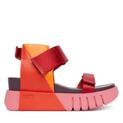 Sandały United Nude. Czerwone sandały United Nude, bez wzorów, bez obcasa, na koturnie, bez zapięcia. Za 1,049.00 zł.