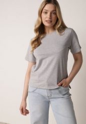Szary T-shirt z Bawełny z Dłuższym Tyłem i Rozcięciami po Bokach Cordalea. Szare t-shirty Born2be, m, bez wzorów, z bawełny, bez kołnierzyka, bez ramiączek. Za 39.99 zł.