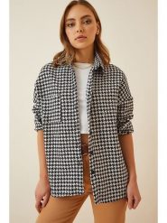 Happiness Istanbul Kurtka koszulowa w kolorze czarnym rozmiar: 40. Czarne kurtki Happiness Istanbul, bez wzorów, bez kaptura. Za 100.28 zł.