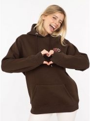 Zwillingsherz Bluza "Lima" w kolorze brązowym rozmiar: S/M. Brązowe bluzy Zwillingsherz, m, bez wzorów, z kapturem. Za 206.91 zł.