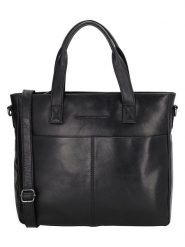 HIDE & STITCHES Skórzana torebka "Porto" w kolorze czarnym - 33,5 x 28 x 9 cm rozmiar: onesize. Czarne torby na ramię HIDE & STITCHES, bez wzorów, z materiału, przez ramię, bez dodatków. Za 282.99 zł.