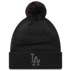 Czapka zimowa damska New Era Metallic Bobble Los Angeles Dodger blacks. Czarne czapki New Era, bez wzorów. Za 129.99 zł.