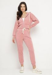 Różowy Bawełniany Komplet Dresowy Bluza z Kapturem i Spodnie ze Sznurkiem Hariven. Czerwone bluzy Born2be, l, bez wzorów, z bawełny, z kapturem. Za 139.99 zł.