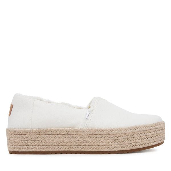 Espadryle Toms. Białe espadryle Toms, bez wzorów, bez obcasa, bez zapięcia. Za 389.99 zł.