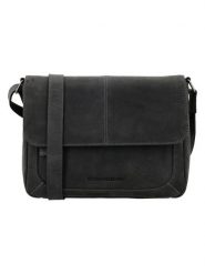 HIDE & STITCHES Skórzana torebka "Idaho" w kolorze czarnym - 21 x 27 x 7 cm rozmiar: onesize. Czarne torby na ramię HIDE & STITCHES, bez wzorów, z materiału, na ramię, bez dodatków. Za 217.99 zł.