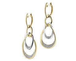 Kolczyki z żółtego złota z diamentami - 0,16 ct - próba 585. Żółte kolczyki Apart, z diamentem, złote. Za 4,190.00 zł.