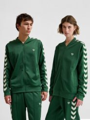 Bluza dresowa zapinana na zamek błyskawiczny Hummel Archive Regular Poly. Zielone bluzy Hummel, s, bez wzorów, z bawełny, bez kaptura. Za 206.59 zł.