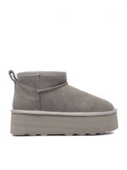 DeeZee Śniegowce DZN-005 Szary. Szare trapery i śniegowce DeeZee, ze skóry. Za 349.99 zł.