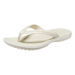 Sandały Dorosły Crocs Crocband Flip beżowy. Brązowe sandały Crocs, bez wzorów, z materiału, eleganckie, bez obcasa, bez zapięcia. Za 119.99 zł.