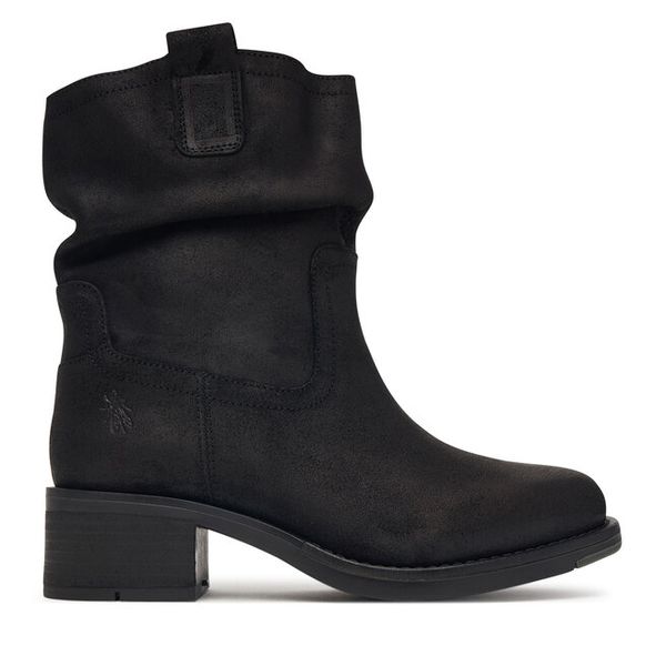 Botki Fly London. Czarne botki Fly London, bez wzorów, bez obcasa, na słupku, bez zapięcia. Za 979.99 zł.