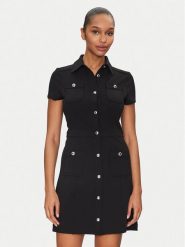 Guess Sukienka koszulowa W5GK70 KCBO2 Czarny Regular Fit. Czarne sukienki Guess, s, z aplikacjami, z syntetyku, bez kołnierzyka, bez ramiączek, koszulowe. Za 449.99 zł.