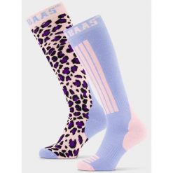 Skarpety narciarskie damskie Poederbaas 2-pak Panther Pink. Czerwone skarpety POEDERBAAS, bez wzorów, z elastanu. Za 177.72 zł.