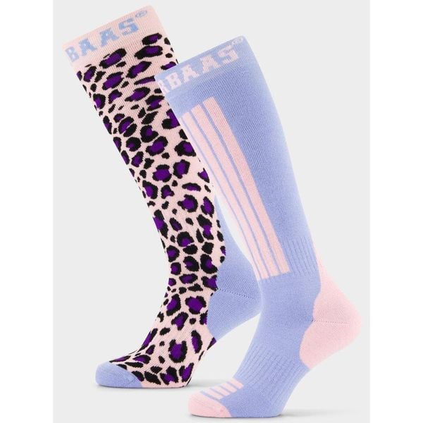 Skarpety narciarskie damskie Poederbaas 2-pak Panther Pink. Czerwone skarpety POEDERBAAS, bez wzorów, z elastanu. Za 145.39 zł.