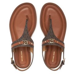 Sandały MICHAEL Michael Kors. Brązowe sandały MICHAEL Michael Kors, bez wzorów, bez obcasa, na płaskiej podeszwie, bez zapięcia. Za 429.99 zł.