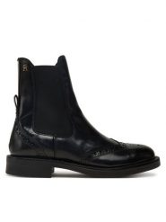 Tommy Hilfiger Sztyblety Brogue Boot FW0FW09151 Czarny. Czarne botki TOMMY HILFIGER, bez wzorów, ze skóry, bez obcasa, na płaskiej podeszwie, bez zapięcia. Za 899.99 zł.