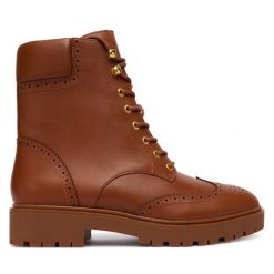 Botki LAUREN RALPH LAUREN. Brązowe botki Lauren Ralph Lauren, bez wzorów, bez obcasa, na płaskiej podeszwie, bez zapięcia. Za 1,199.00 zł.