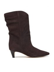 MICHAEL Michael Kors Kozaki Daniela 40F6DNME7S Brązowy ciemny. Brązowe kozaki MICHAEL Michael Kors, ze skóry, bez obcasa, na szpilce, bez zapięcia. Za 1,129.00 zł.