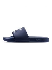 Klapki basenowe Hummel Essential. Niebieskie klapki Hummel, bez wzorów, z materiału, bez obcasa. Za 167.50 zł.